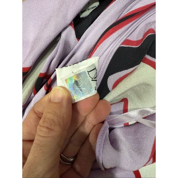 DVF Liluye Short Dress in African Violet Print 2 - Picture 6 of 6